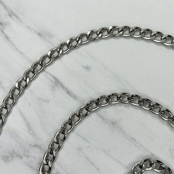 Silver Tone Chain Belt Coin Charm Y2K Body Chain Size Small (S) ✨ - Picture 5 of 10